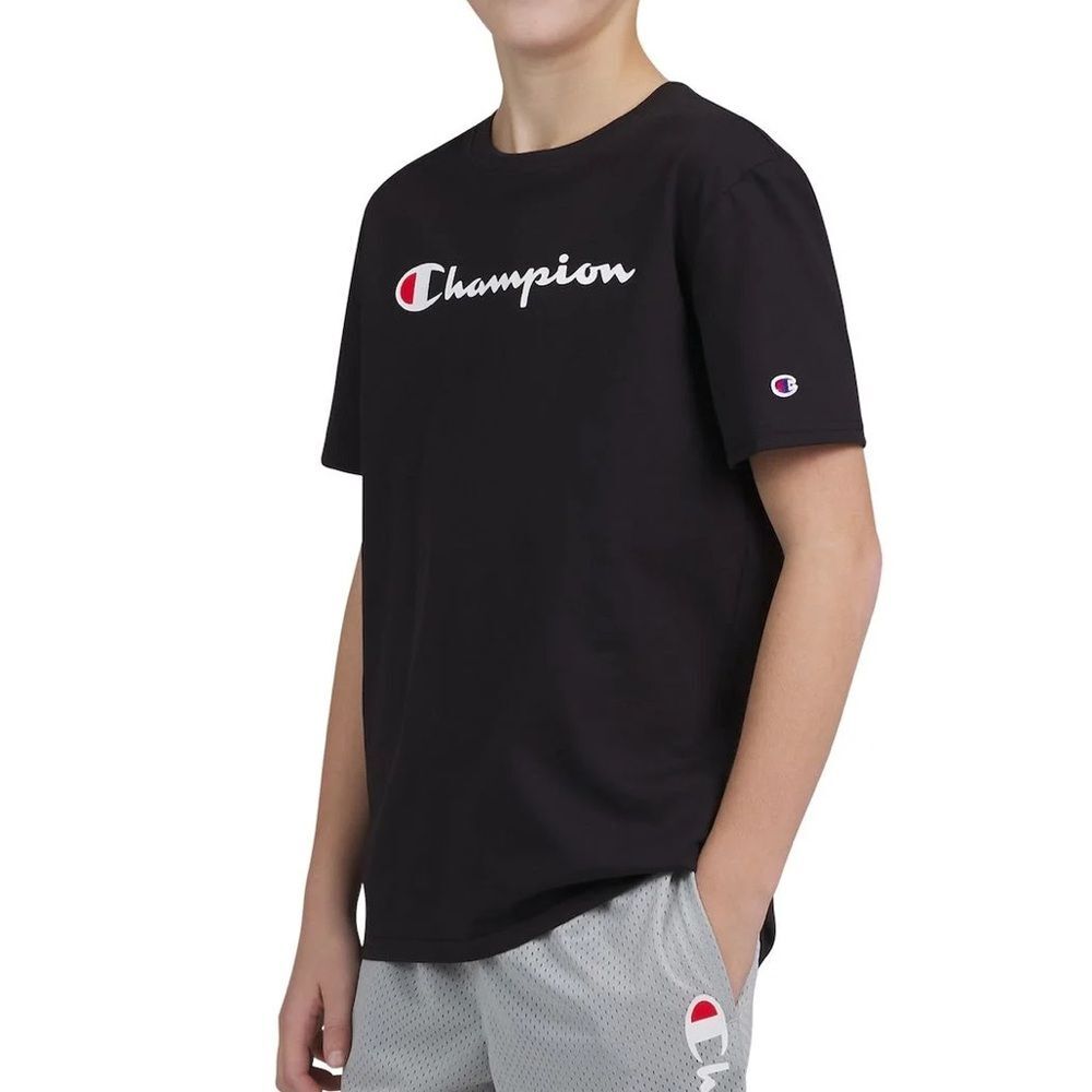 Champion Boys Script Logo T-Shirt | Size Small